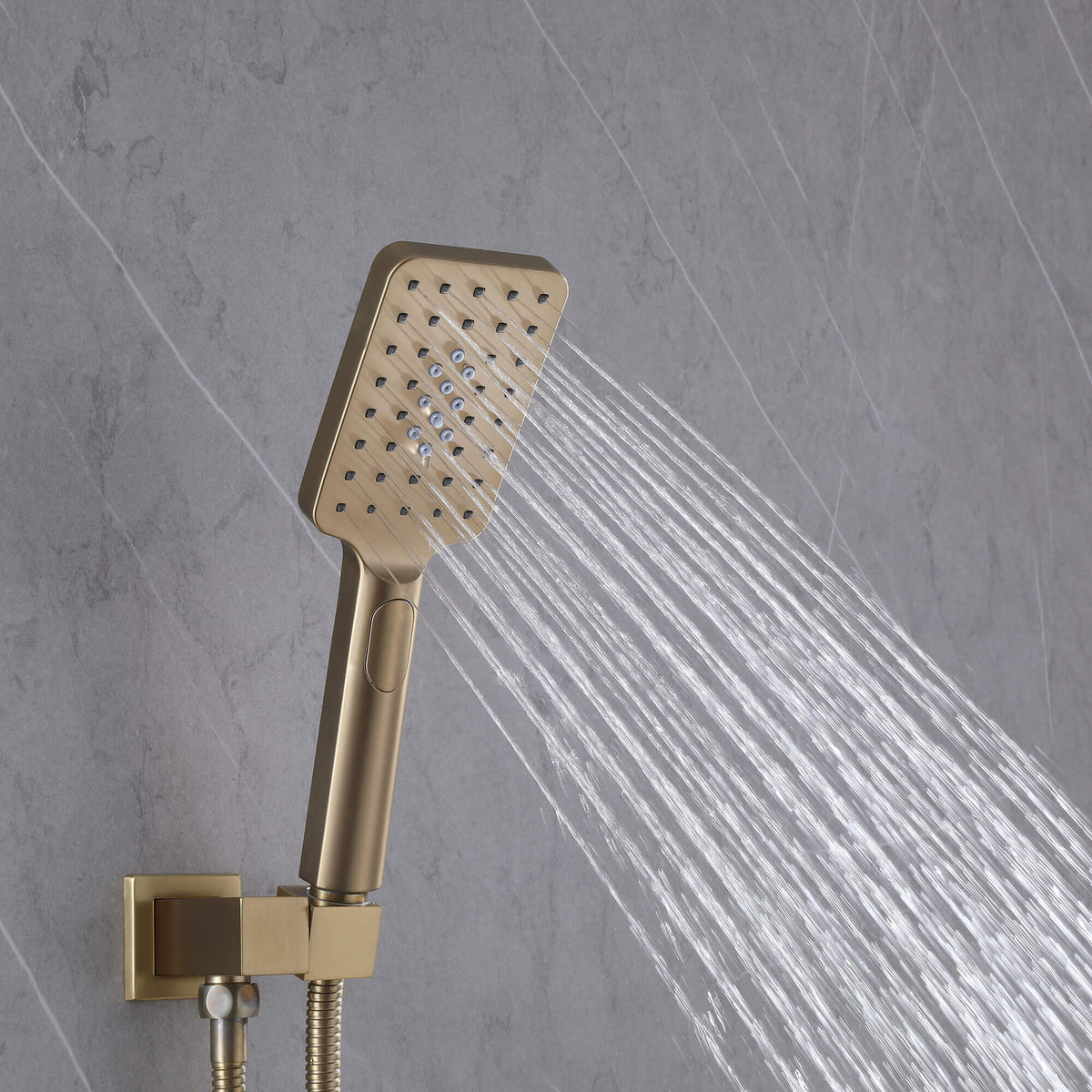 Concealed Tub Shower System with Fold-Away Tub Spout & 3-Function Hand Shower
