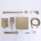 Concealed Tub Shower System with Fold-Away Tub Spout & 3-Function Hand Shower