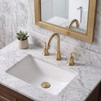 360° Swivel Gooseneck Widespread Bathroom Sink Faucet with Drain