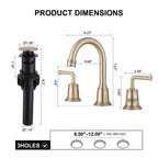 360° Swivel Gooseneck 5-10'' Widespread Bathroom Sink Faucet with Drain