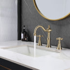 8" Spread 3-Hole Bathroom Faucet with 360° Spout Dual Cross Handles