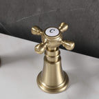 8" Spread 3-Hole Bathroom Faucet with 360° Spout Dual Cross Handles