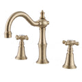 8" Spread 3-Hole Bathroom Faucet with 360° Spout Dual Cross Handles