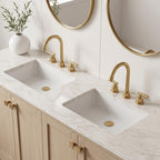360° Swivel Gooseneck 3-Hole Widespread Bathroom Sink Faucet with Drain