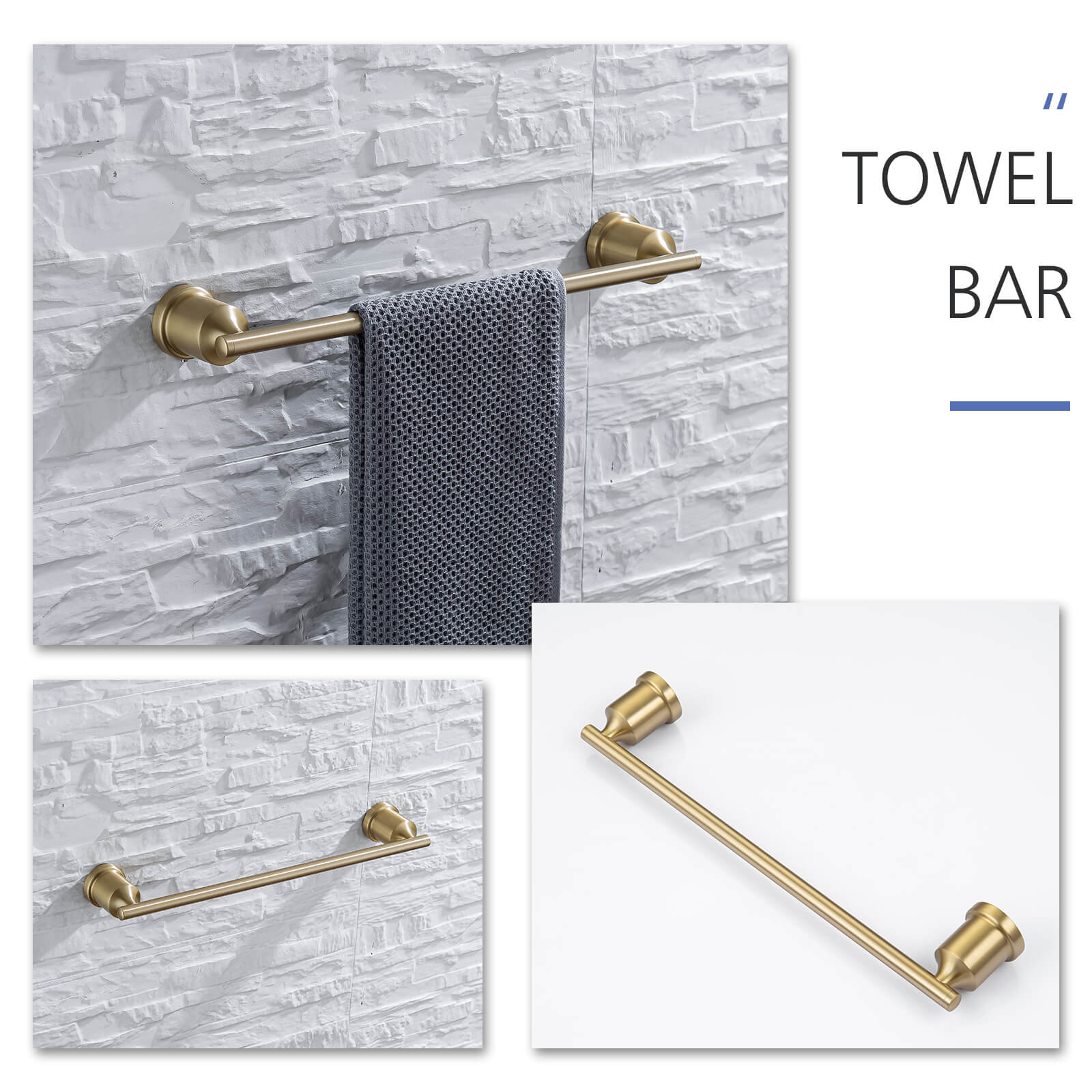 4-Piece Bathroom Hardware Set | 304 Stainless Steel Wall Mounted