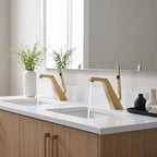 Brass Modern Single-Hole Bathroom Sink Faucet with 5° Angled Spout