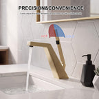 Brass Modern Single-Hole Bathroom Sink Faucet with 5° Angled Spout
