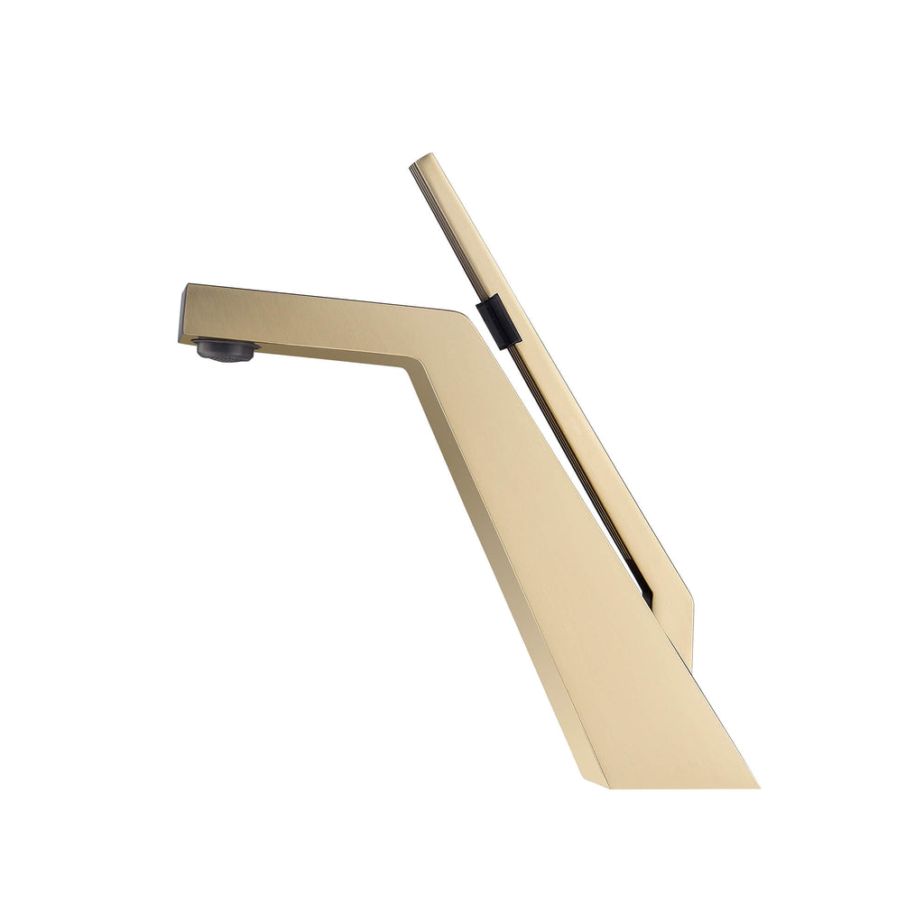 Brass Modern Single-Hole Bathroom Sink Faucet with 5° Angled Spout