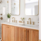 Brass Raised-Arch Widespread Bathroom Faucet with Cross Handles
