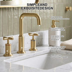 Brass Raised-Arch Widespread Bathroom Faucet with Cross Handles