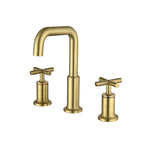 Brass Raised-Arch Widespread Bathroom Faucet with Cross Handles