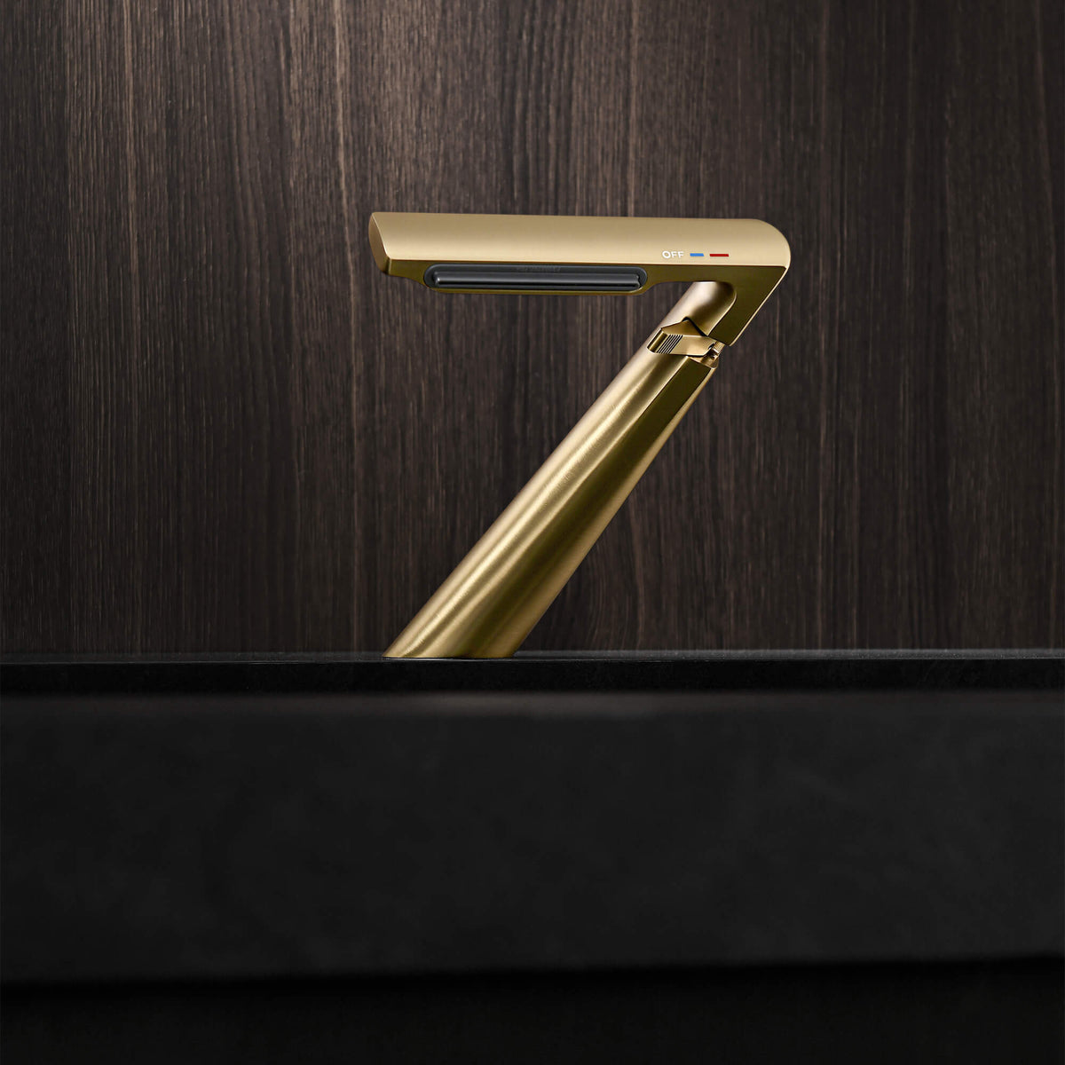 6.2" H Brass Single Hole Waterfall Bathroom Sink Faucet