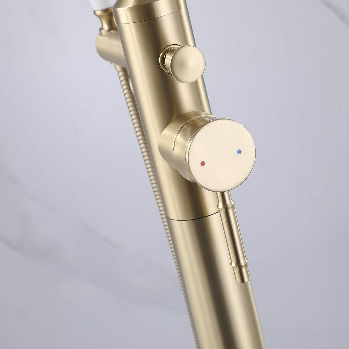 Classic Freestanding Tub Faucet with Hand Shower | 360° Swivel High-Flow Spout