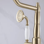 Classic Freestanding Tub Faucet with Hand Shower | 360° Swivel High-Flow Spout