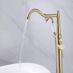 Classic Freestanding Tub Faucet with Hand Shower | 360° Swivel High-Flow Spout