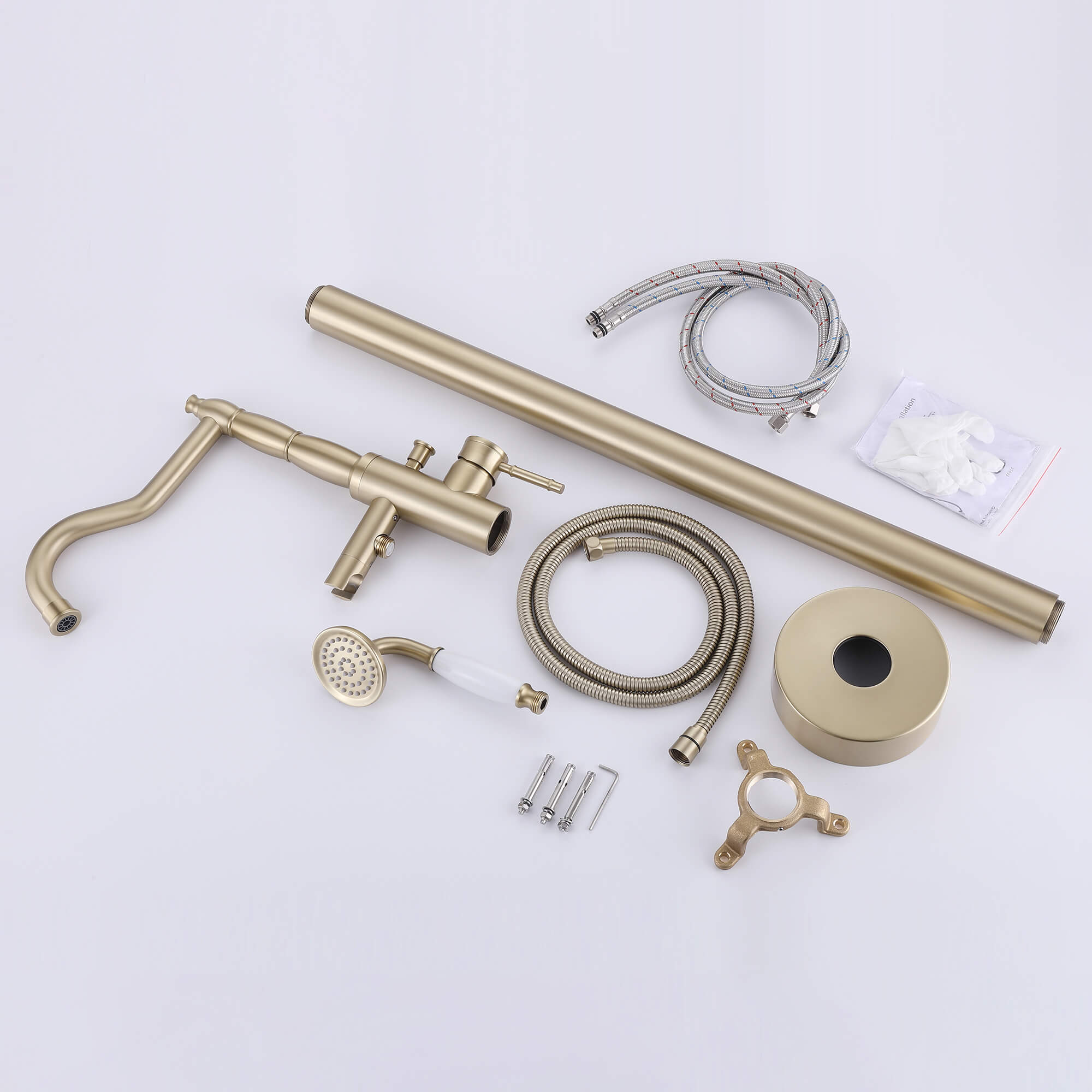 Classic Freestanding Tub Faucet with Hand Shower | 360° Swivel High-Flow Spout