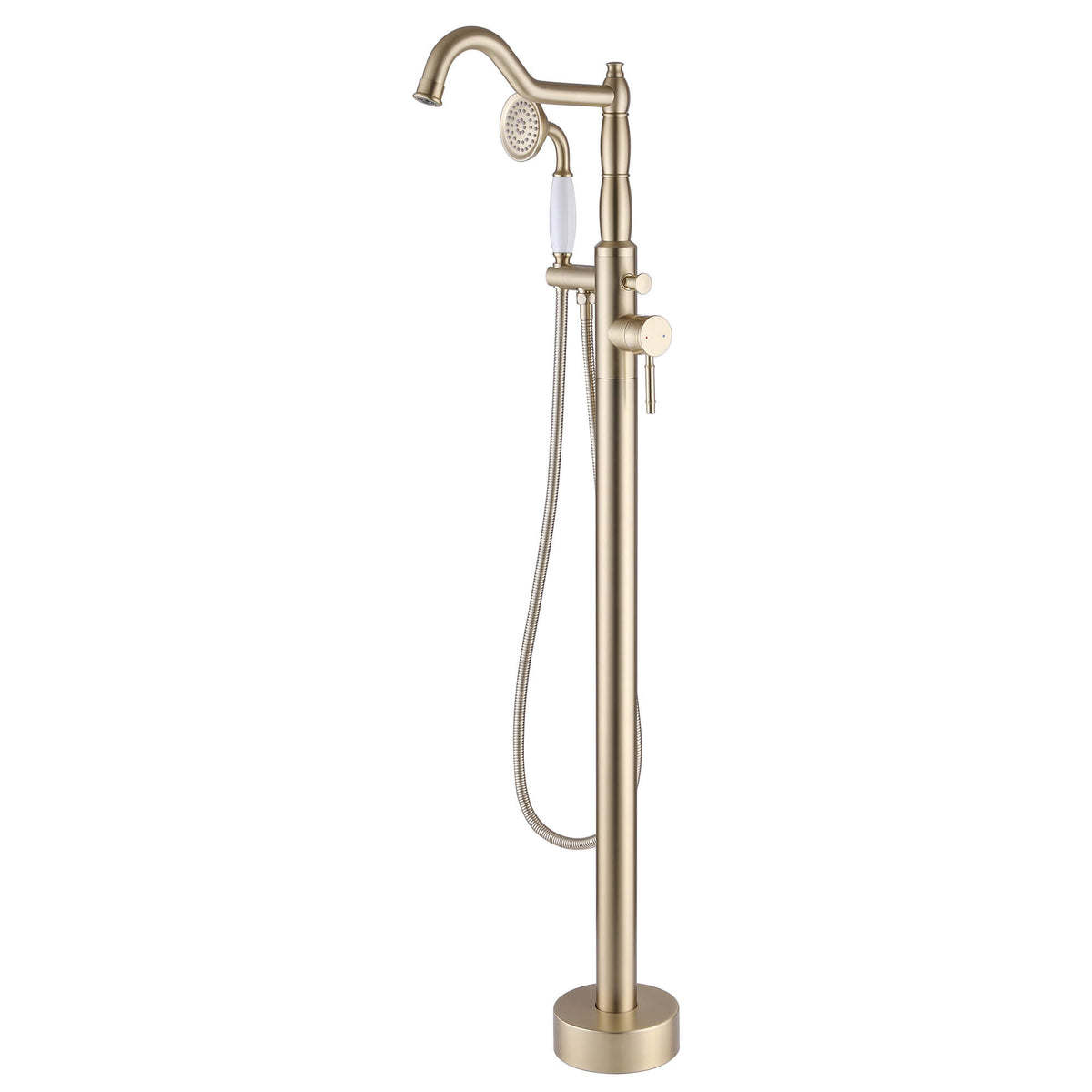 Classic Freestanding Tub Faucet with Hand Shower | 360° Swivel High-Flow Spout