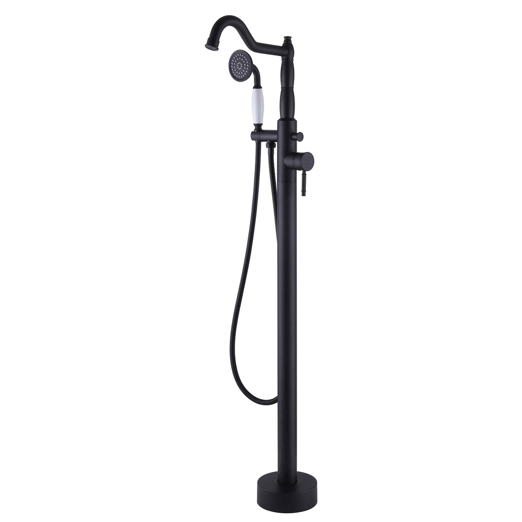 Classic Freestanding Tub Faucet with Hand Shower | 360° Swivel High-Flow Spout