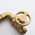 Industrial 3 Handles Freestanding Tub Faucet with Hand Shower | High-Flow 360° Swivel Spout