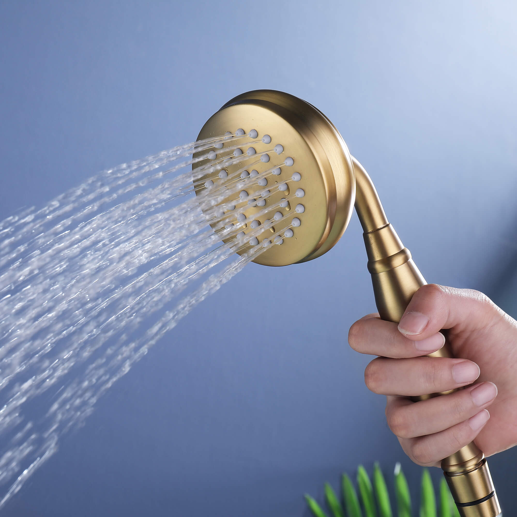 Industrial 3 Handles Freestanding Tub Faucet with Hand Shower | High-Flow 360° Swivel Spout