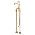 Industrial 3 Handles Freestanding Tub Faucet with Hand Shower | High-Flow 360° Swivel Spout