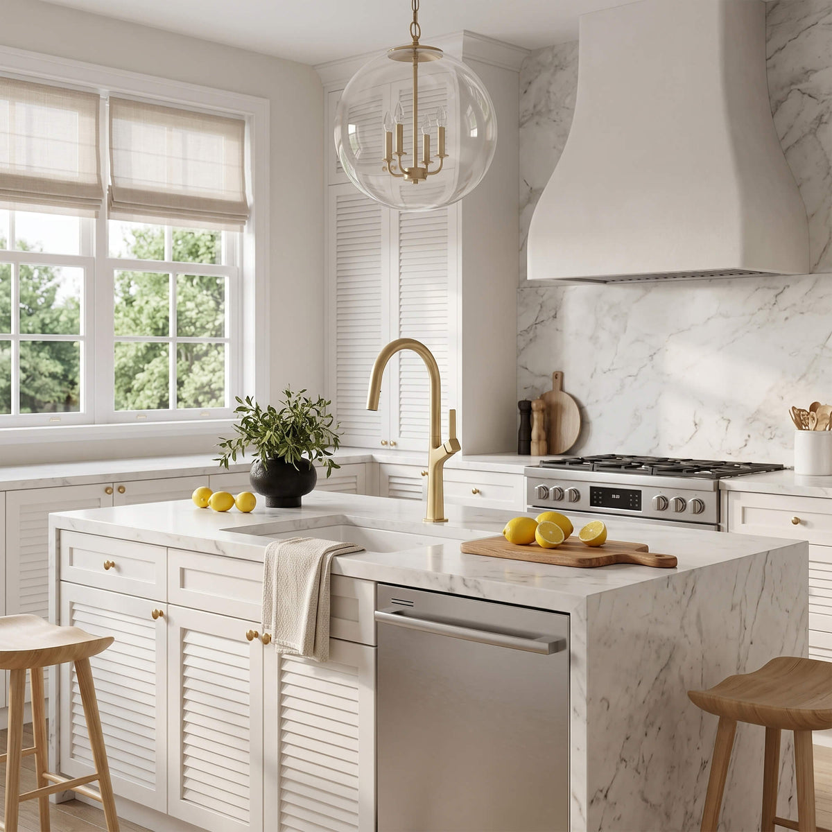 70.8 In High-Arc Brass Single-Hole Pull-Out Kitchen Faucet with Dual-Function Sprayer