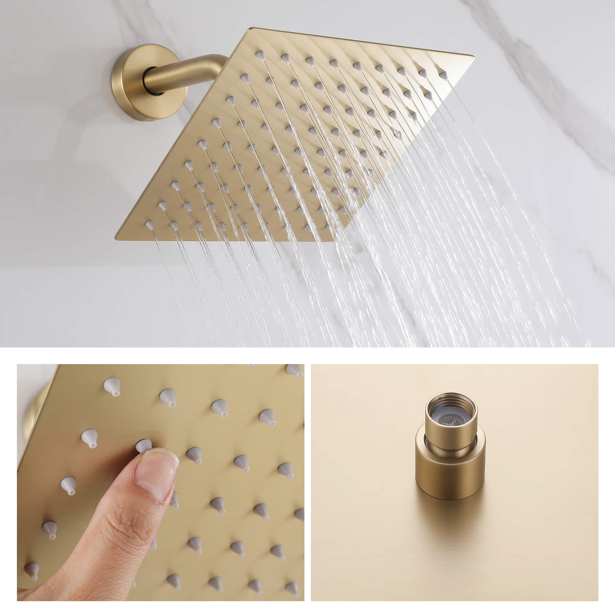 Minimalist 2-Function Shower System with High-Flow Tub Spout