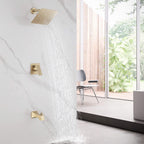 Minimalist 2-Function Shower System with High-Flow Tub Spout
