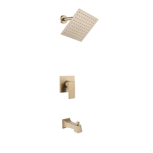 Minimalist 2-Function Shower System with High-Flow Tub Spout