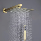 Minimalist Dual-Outlet Shower System with Ultra-Thin Square Rain Head and Linear Hand Shower