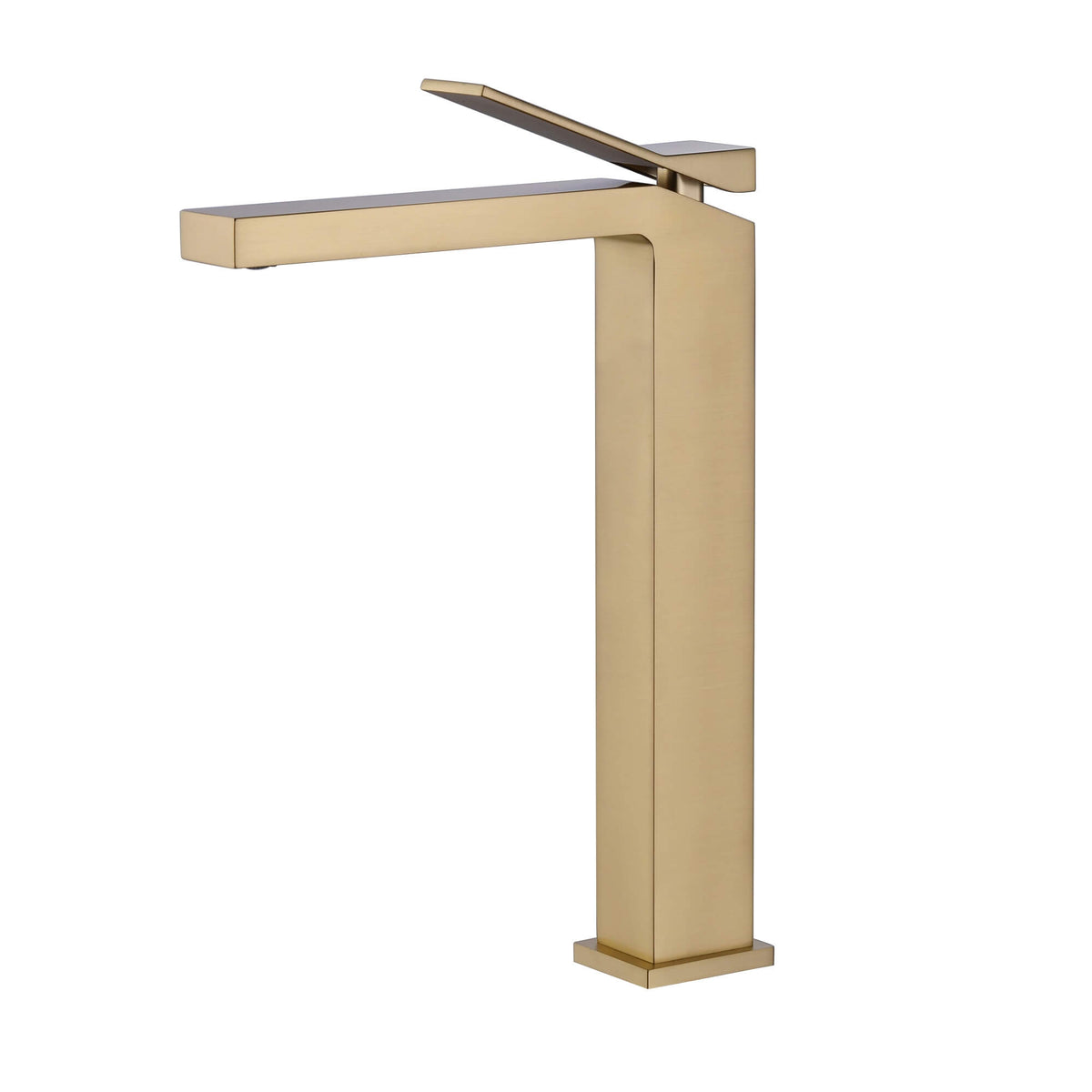 Minimalist Square Monolithic Single-Handle Tall Vessel Faucet