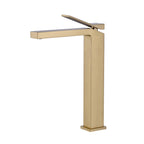 Minimalist Square Monolithic Single-Handle Tall Vessel Faucet