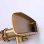 Modern Deck Mount Roman Tub Faucet with 360° Swivel Waterfall Spout & Hand Shower