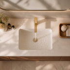Geometric Single-Hole Bathroom Faucet with Removable Aerator