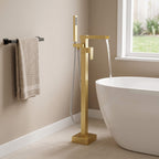 Fast-Filling Waterfall Freestanding Tub Faucet with Hand Shower