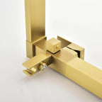 Cube Modern Solid Brass Freestanding Tub Filler Faucet with Hand Shower