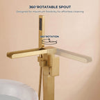 Fast-Filling Waterfall Freestanding Tub Faucet with Hand Shower