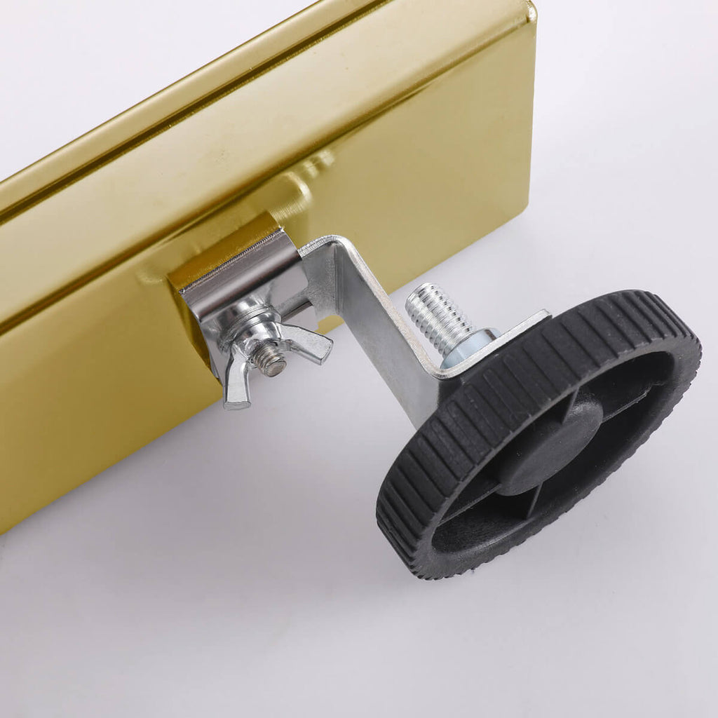 Modern Linear Grid Shower Drain with Removable Anti-Clog Hair Strainer Basket