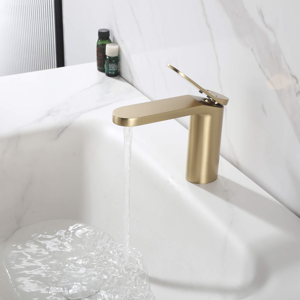 Modern Minimalist High-Flow Basin Faucet with Rigid Flat Spout