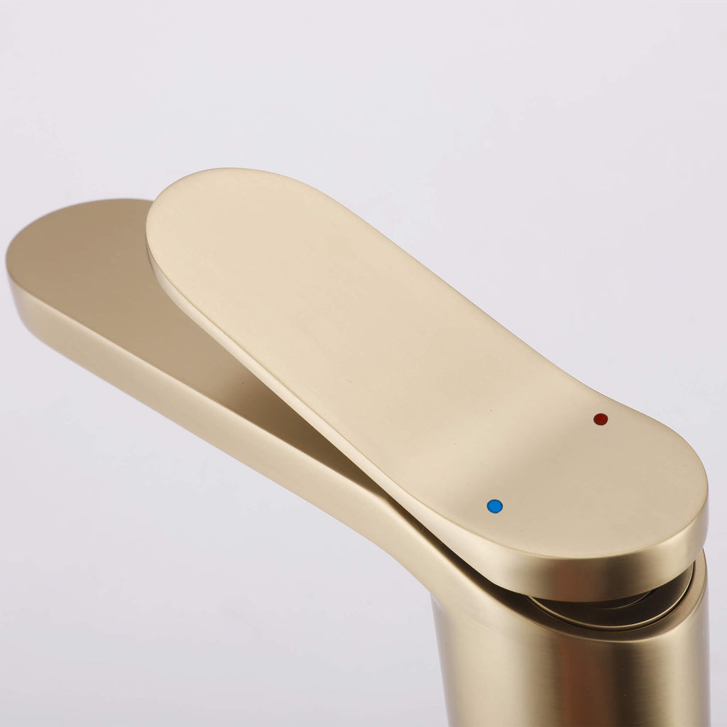 Modern Minimalist High-Flow Basin Faucet with Rigid Flat Spout