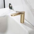 Modern Minimalist High-Flow Basin Faucet with Rigid Flat Spout