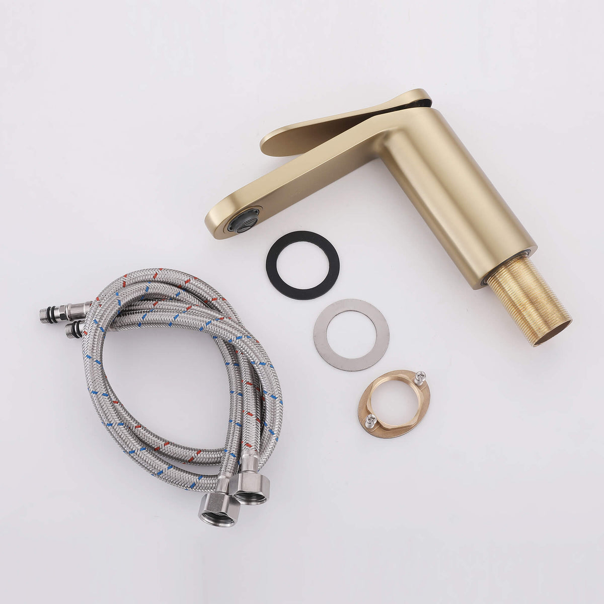 Modern Minimalist High-Flow Basin Faucet with Rigid Flat Spout