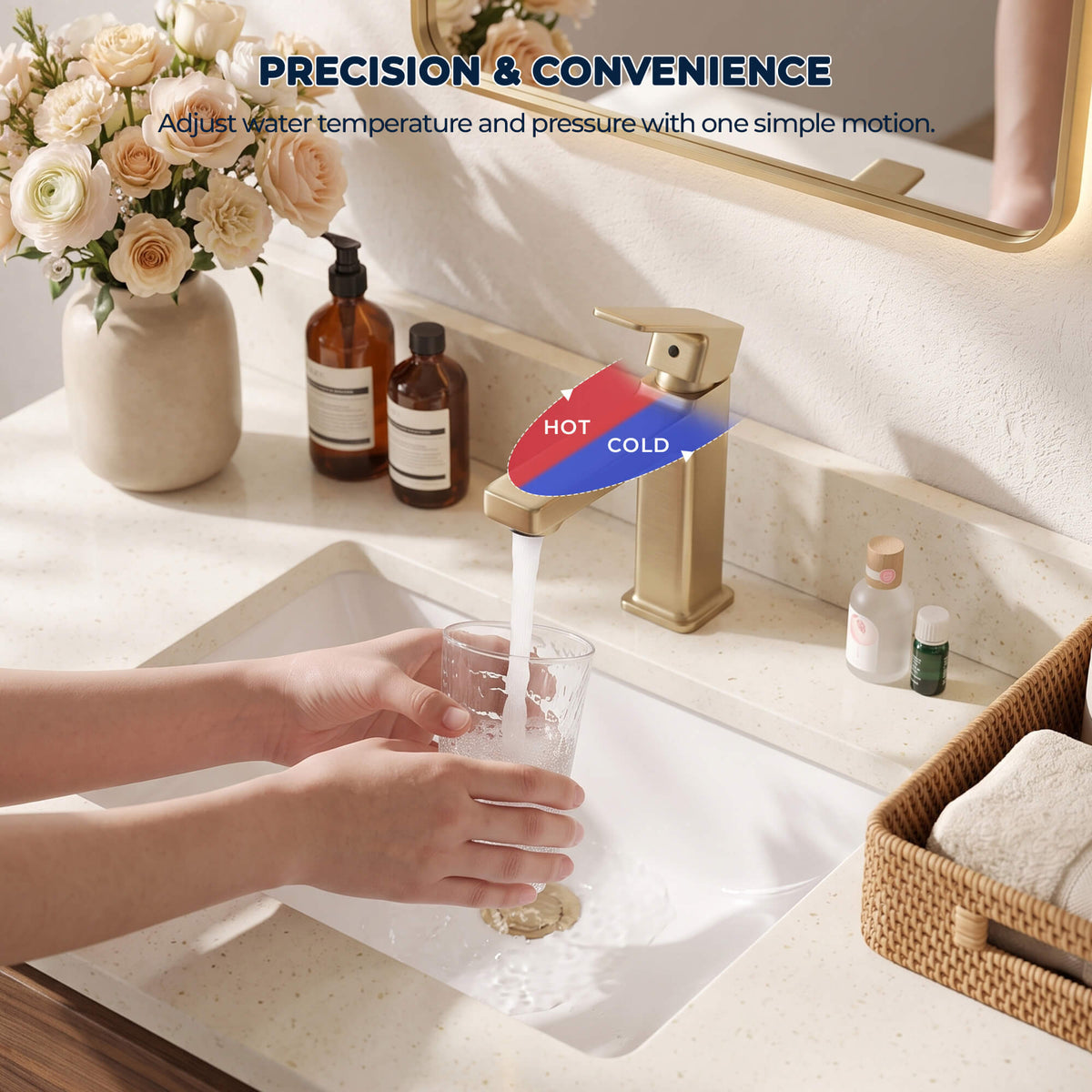 Modern Single-Hole Single-Handle Bathroom Sink Faucet