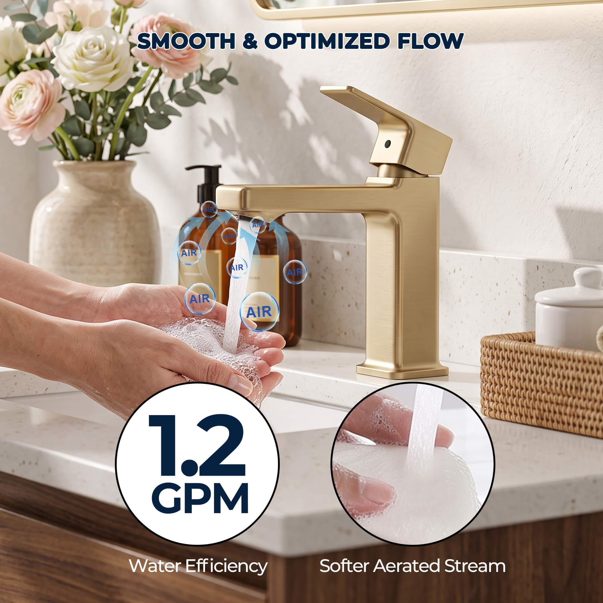 Modern Single-Hole Single-Handle Bathroom Sink Faucet