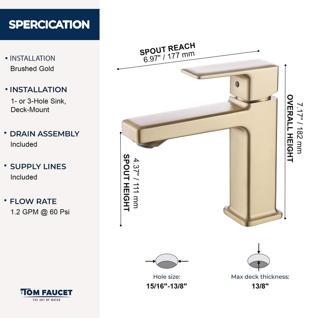Modern Single-Hole Single-Handle Bathroom Sink Faucet