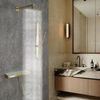 Multi-Functional Embedded Shower System Set with Piano Key Buttons and Integrated Storage Shelf