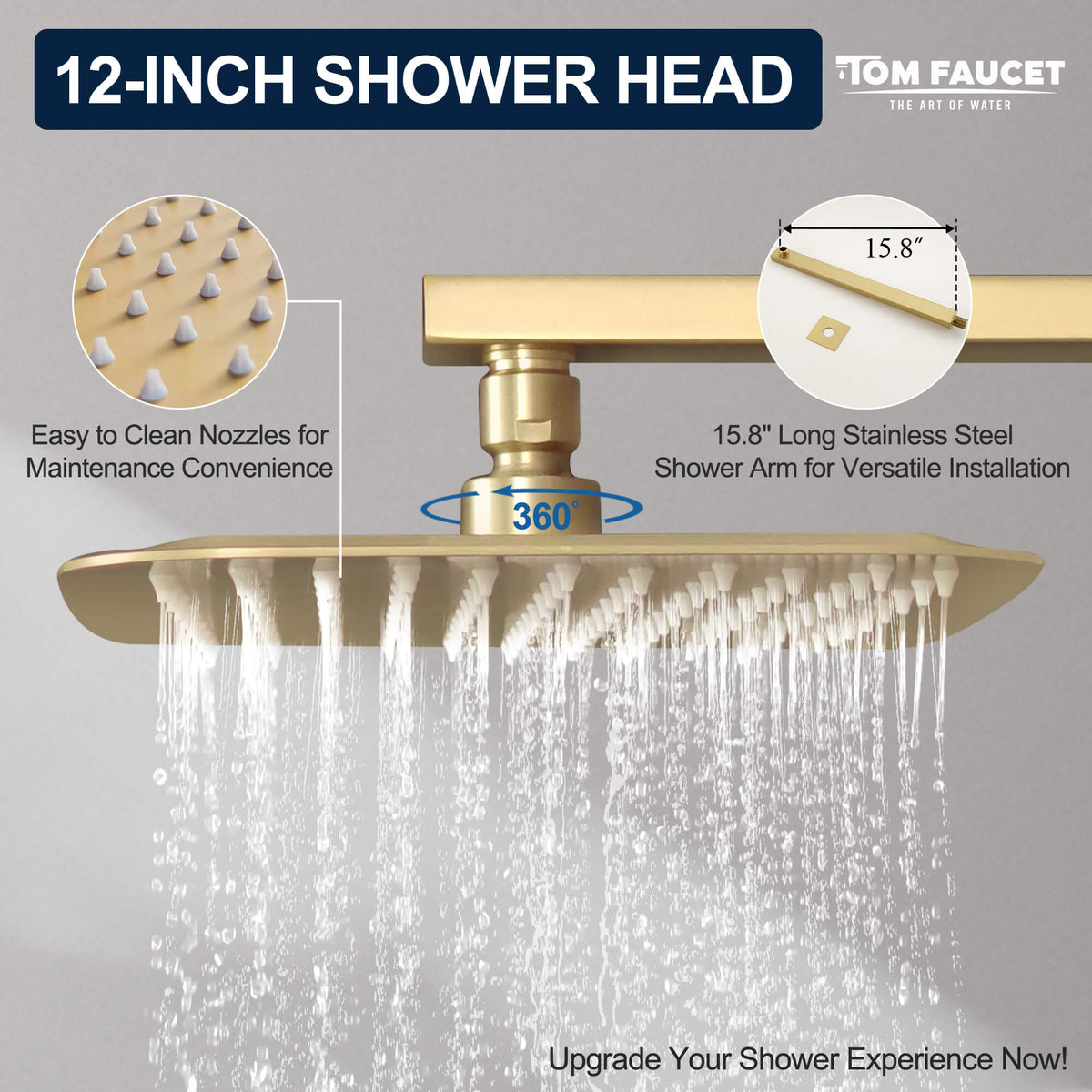 Multi-Functional Embedded Shower System Set with Piano Key Buttons and Integrated Storage Shelf