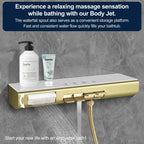 Multi-Functional Embedded Shower System Set with Piano Key Buttons and Integrated Storage Shelf