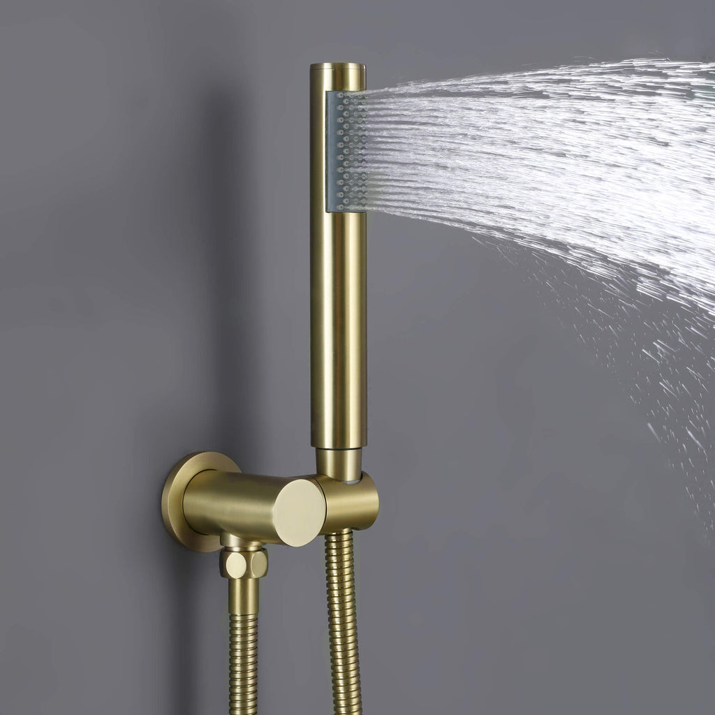 Minimalist  Pressure-Balanced Dual-Head Shower System with Swivel Rain Head