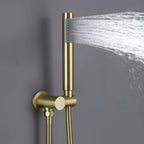 Minimalist  Pressure-Balanced Dual-Head Shower System with Swivel Rain Head